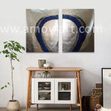 Large Abstract Painting on Silver Foil Background for Wall Decor