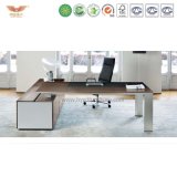 L Shaped Modern High Quality Wooden Table Top Aluminum Feet Executive Office Desk