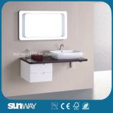 Wall Mounted Wooden Veener Bathroom Cabinet with Mirror