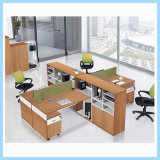 Wholesale Wood Staff Workstation Office Table with Bookcase