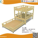 Kindergarten Solid Wood Furniture Kids Wooden Double Bed
