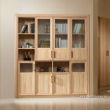 Oppein Wood Grain Plus Glass Storage Bookcases (TG11203)