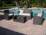 Garden Furniture Knock Down PE Rattan Sofa for Outdoor Furniture