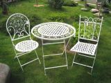 3PC Superior Elegant Fashion White Metal Folding Patio Outdoor Furniture with Table Chair (PL08-4502, 4503, 4501)