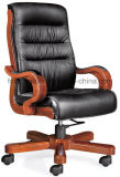 High Grade Wood Frame Leather Boss Office Chair