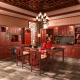 Antique Chinese Red Solid Wood Kitchen Cabinets (OP13-013)