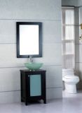 Solid Wood Bathroom Vanity with Glass Basin