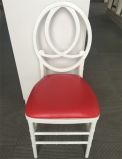 White Plastic Resin Phoenix Chair with Red Seat Pad