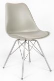 Plastic Back PU Covered Foam Cushion Metal Legs Chair