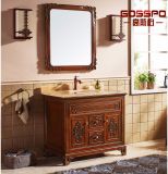 Red Brown Freestanding Wood Bathroom Cabinet with Mirror (GSP9-002)