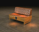Wooden Sofa with Leather on Top