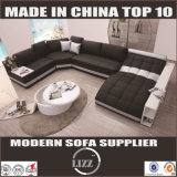 Extended Sectional Leather Modern Sofa Black Lz219