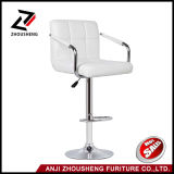 Anji Armrest Stainless Steel High White Bar Chairs Zs-602A