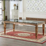 Luxury Rectangular Dining Table with Toughened Glass