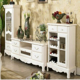 Luxury Home Furniture Fashionable Best Seller Antique White Wood TV Stand