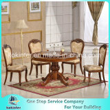 Europe Type Dining Table Solid Wood Classic Style Table and Chairs Set