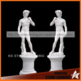 White Marble David Statue with Pedestal