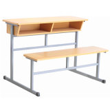 Religious School Wooden Desk with Benchs /Classroom Double Desk and Chair