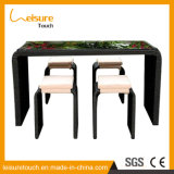 Half Arc Square Tables Outdoor Bistro Furniture Rattan Bar Beer House Chair Table Set