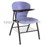 Conference Fabric Stackable Student Chair with Writing Tablet/ Classroom Chair with Writing Pad