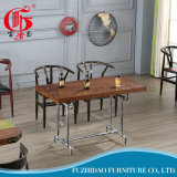 Hot Sale Wooden Dining Table with Removable Tabletop and Metal Table Legs for Restaurant