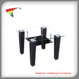 MDF Legs Square Glass Dining Table (DT082)