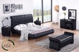 Luxury Bedroom Soft Bed in Genuine Leather