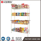 Adjustable 4 Tiers Supermarket Shelving / Metal Wire Basket Store Shelf for Sale