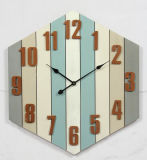 Hot Selling Antique Firwood Clock for Wall Decor with Light Distressing