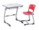 L. Doctor Single Student Desk and Chair for School Furniture with MDF Wood Desk Top