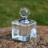 Transparent Crystal Simple Perfume Bottle Cut Faceted Glass Craft