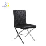Comfortable Commercial Furniture X Chromed Legs PU Leather Catering Dining Chair