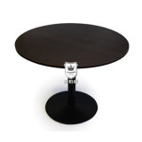 Coffee Shop Laminated Dining Round Table with Cast Iron Base