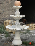 White Marble Floating Ball Water Fountains for Garden Decoration