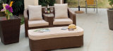 Leisure Two-Seats Wicker Sofa with MID Table