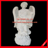 Garden Decoration Stone Carving Marble Woman Angel Sculpture