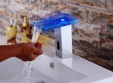LED Glass Automatic Cold and Hot Faucet