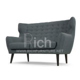 Fabric Sofa Lving Room Leisure Sofa with Wing Back (2seater)