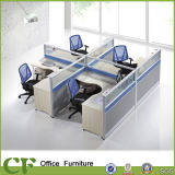 Modern Office 4 Person Office Table with Glass Panel Partition