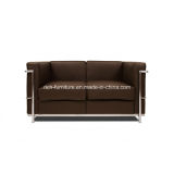 Italian Leather Le Corbusier Sofa LC2
