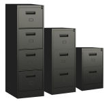 Black Color Vertical 4 Drawer Legal and Letter Size File Storage Cabinet