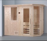 2400mm Solid Wood Sauna for 6 Persons with Double Layer Stool (AT-8640)