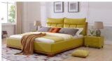 Foshan Bedroom Furniture Modern King Size Wooden Soft Leather Bed