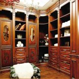 Walk in Carved Armoires Wood Closet Wardrobe with Drawers (GSP17-025)