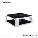 Orizeal Marble Texture Large Glass Square Coffee Table (OZ-OTB016)