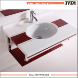 Bathroom Countertop Undermount Sinks/Aluminum Glass Cabinet Stand/Glass Wash Basin Sink Rectangular T-6