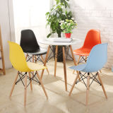 Plastic Dining Chair with Wood Leg and Metal Leg