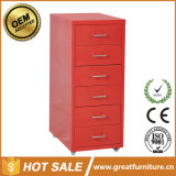 Assembled Thin Frame Mobile Filing Cabinet with Combination Lock