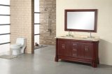 Solid Wood American Style Bathroom Vanity Furniture with Ceramic Basin