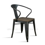 Antique Bistro Wooden Seat Tolix Chair with Arm (SP-MC046)
